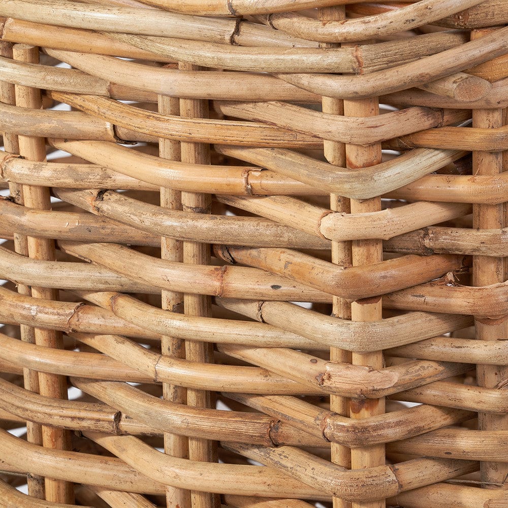 Tobs S/2 Chunky Natural Rattan Square Log Baskets.