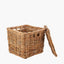 Tobs S/2 Chunky Natural Rattan Square Storage Baskets with Lid.