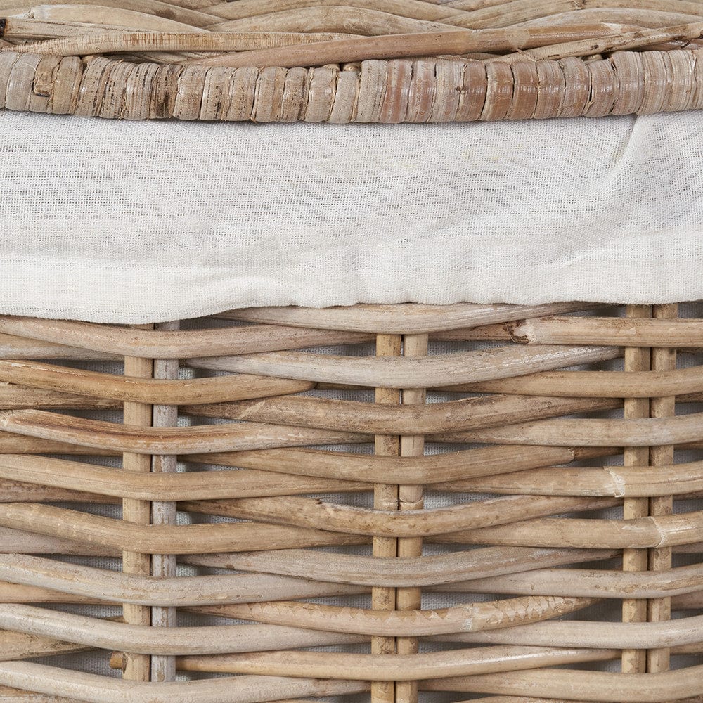 Pacific Lifestyle Accessories Tobs S/2 Grey Kubu Rattan Lined Corner Linen Baskets House of Isabella UK