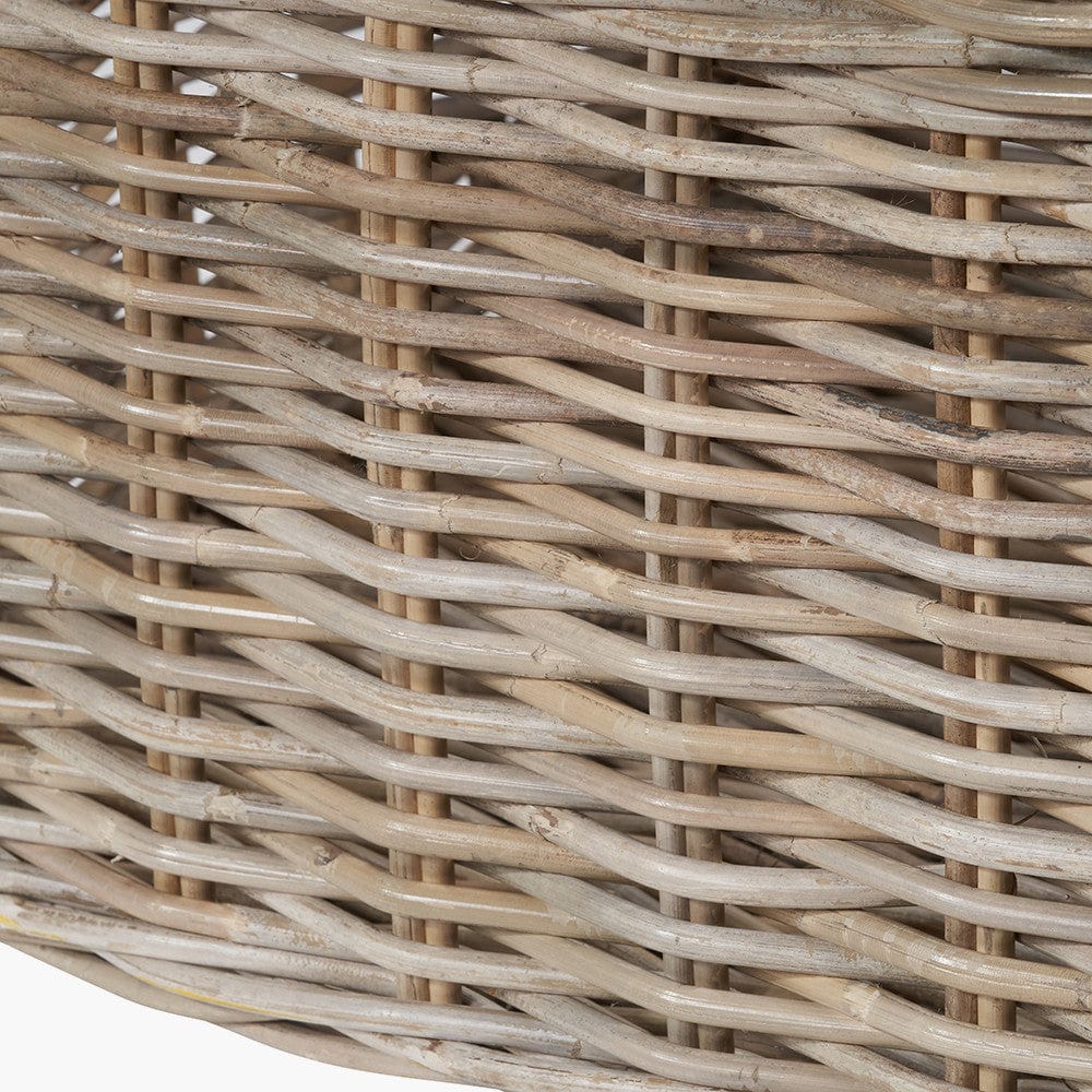 Tobs S/2 Grey Kubu Rattan Rectangular Storage Baskets with Inset Handles.