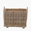 Tobs S/2 Grey Kubu Rattan Rectangular Wheeled Logs Baskets.