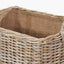 Tobs S/2 Grey Kubu Rattan Rectangular Wheeled Logs Baskets.