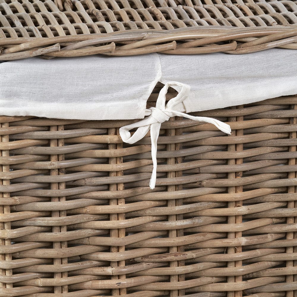 Tobs S/2 Grey Kubu Rattan Square Linen Baskets.