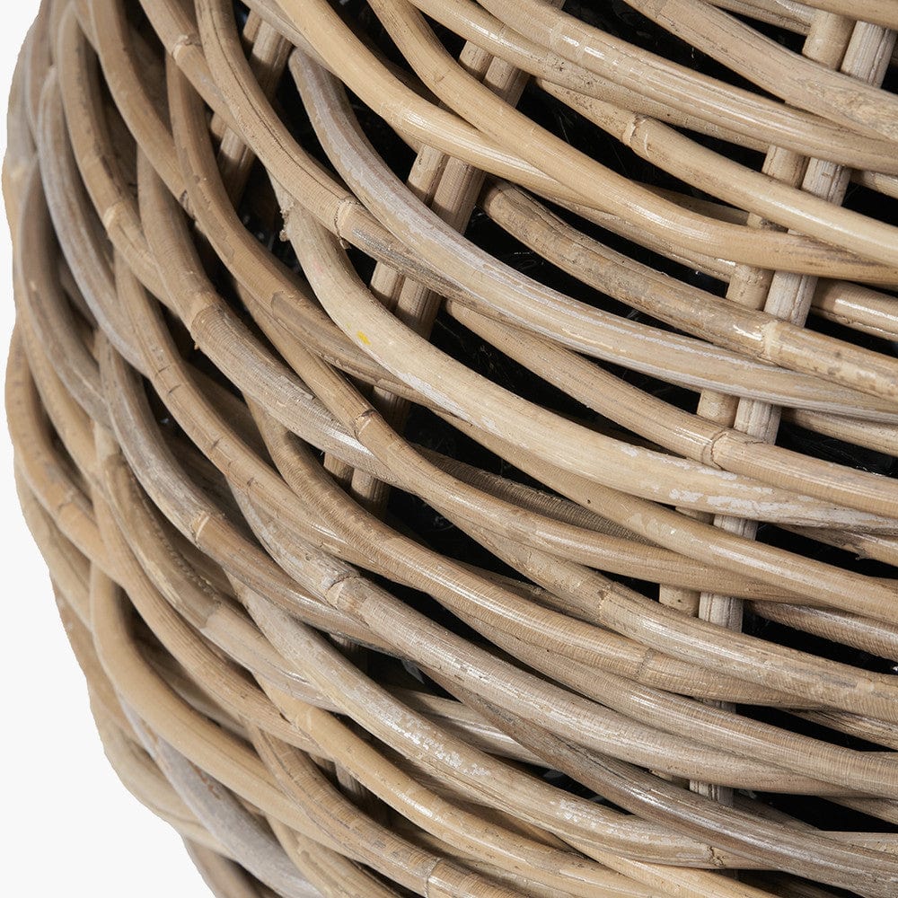 Pacific Lifestyle Accessories Tobs S/2 Indoor Outdoor Grey Kubu Rattan Bulbous Basket Planters House of Isabella UK