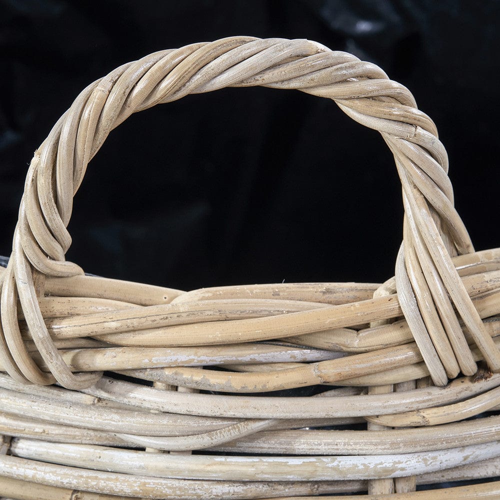 Pacific Lifestyle Accessories Tobs S/2 Indoor Outdoor Grey Kubu Rattan Bulbous Basket Planters House of Isabella UK