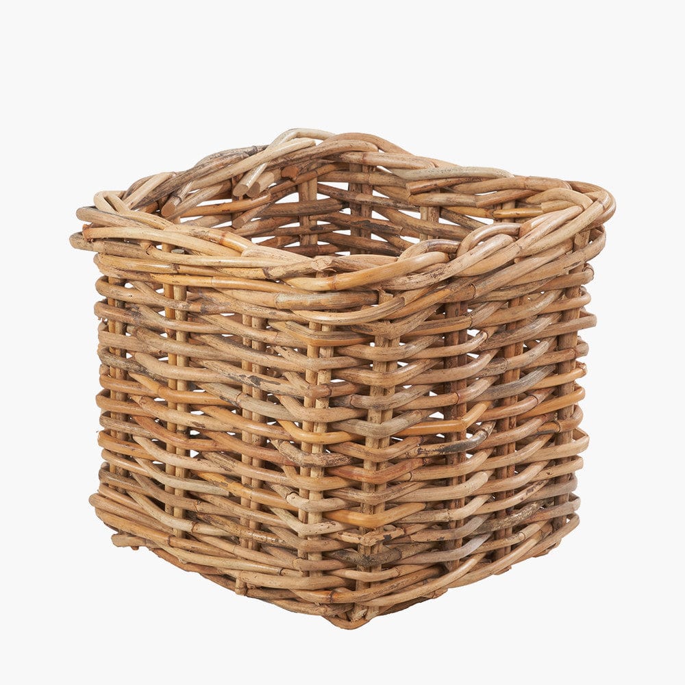 Tobs S/3 Chunky Natural Rattan Square Log Baskets.