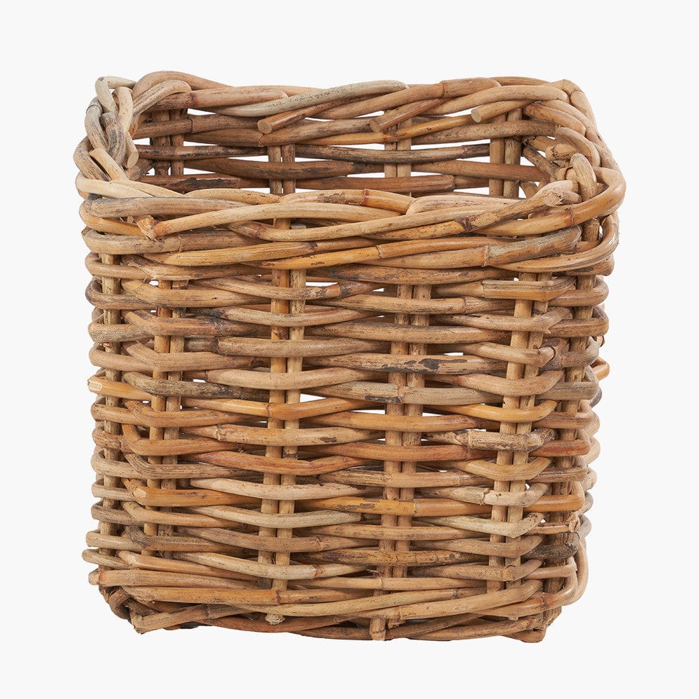Tobs S/3 Chunky Natural Rattan Square Log Baskets.