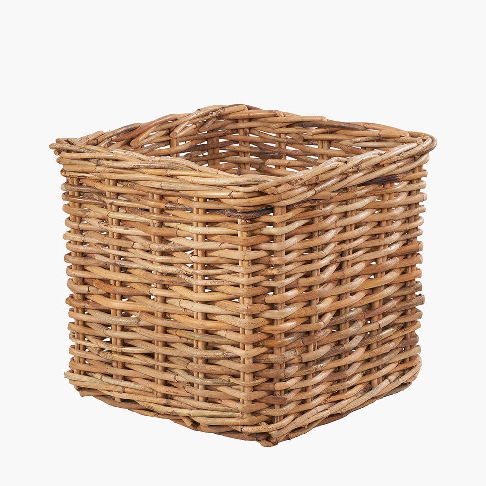 Tobs S/3 Chunky Natural Rattan Square Log Baskets.