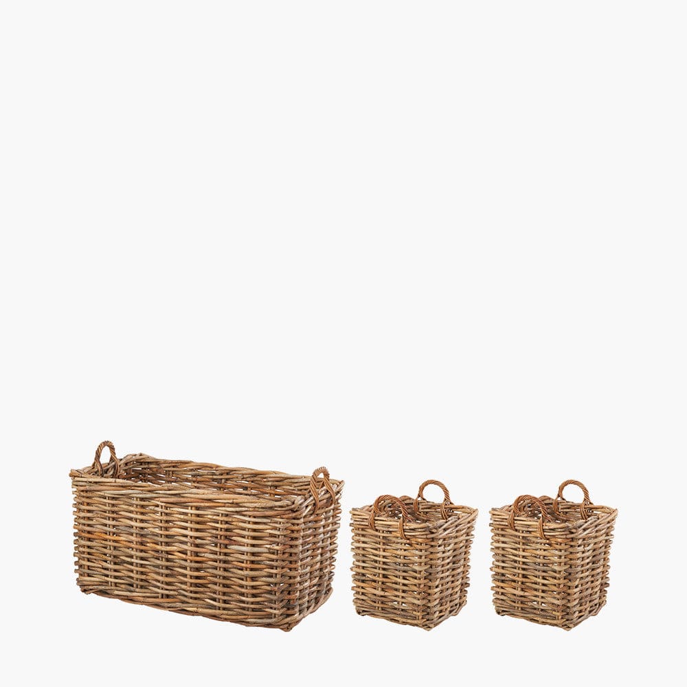 Tobs S/3 Chunky Natural Rattan Storage Baskets.