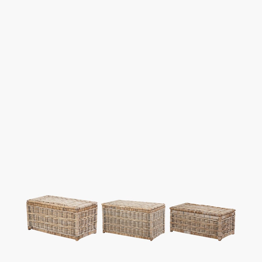 Tobs S/3 Grey Kubu Rattan Basket Chests.