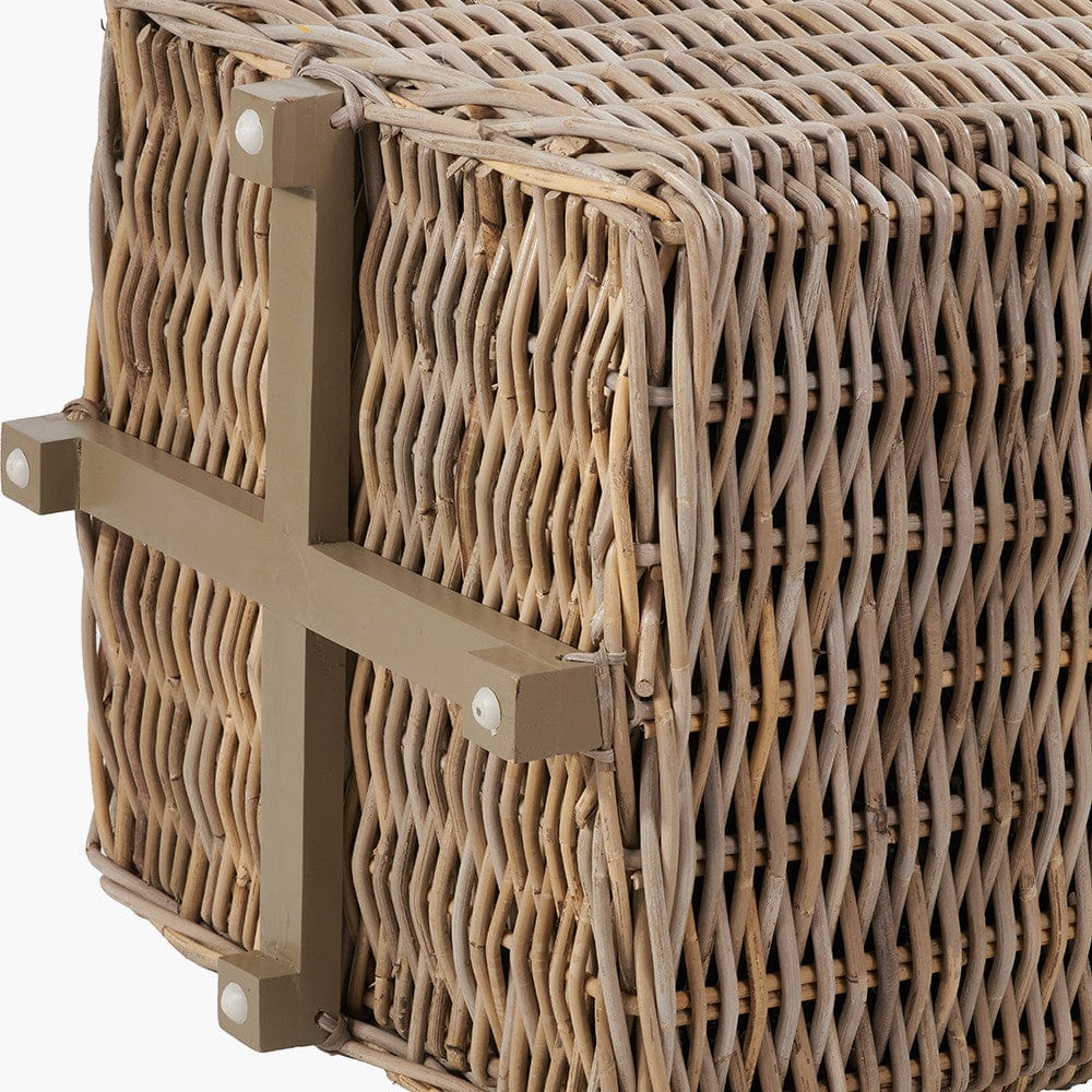 Tobs S/3 Indoor Outdoor Grey Kubu Rattan Square Basket Planters with Handles.