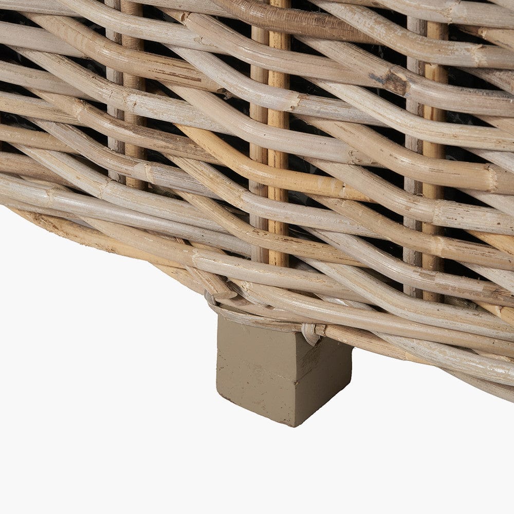 Tobs S/3 Indoor Outdoor Grey Kubu Rattan Square Basket Planters with Handles.