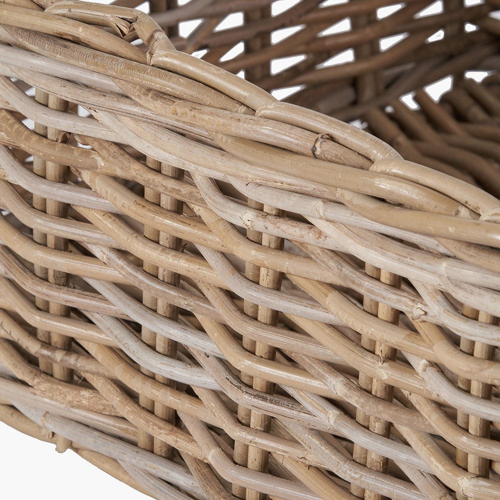 Tobs S/4 Grey Kubu Rattan Rectangular Storage Trays.