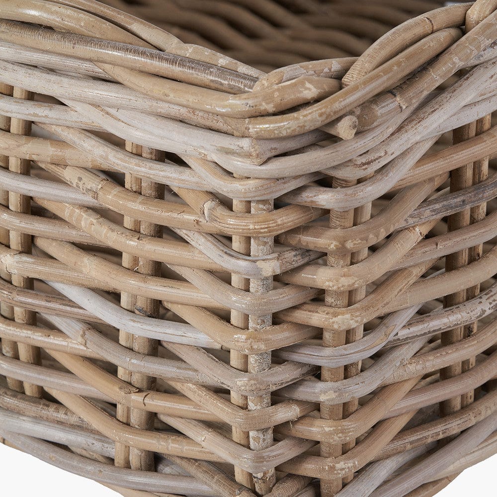 Tobs S/4 Grey Kubu Rattan Rectangular Storage Trays.