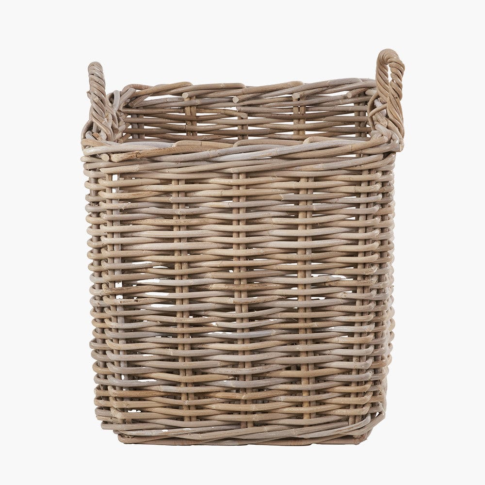 Pacific Lifestyle Accessories Tobs S/4 Grey Kubu Rattan Square Log Baskets House of Isabella UK