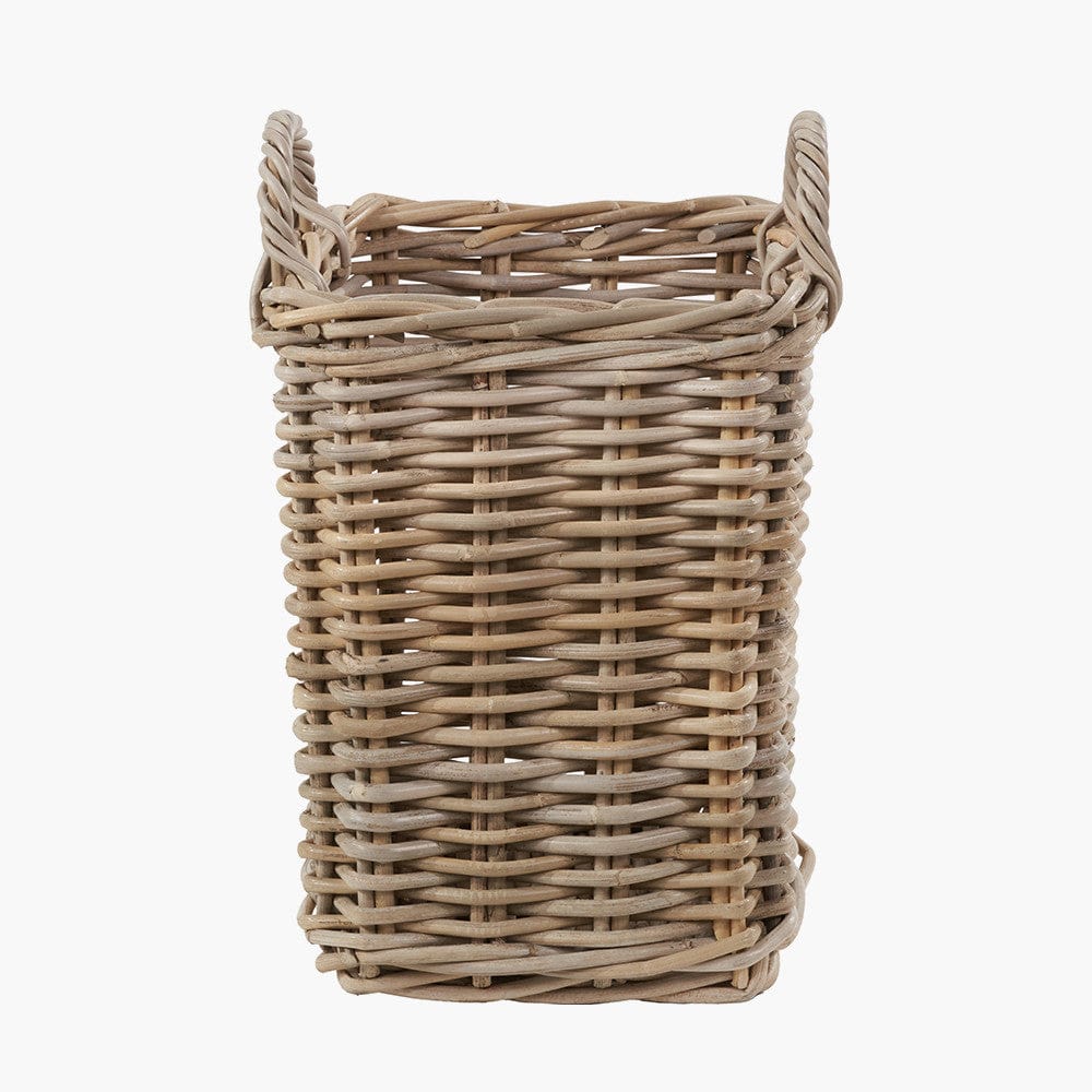 Pacific Lifestyle Accessories Tobs S/4 Grey Kubu Rattan Square Log Baskets House of Isabella UK