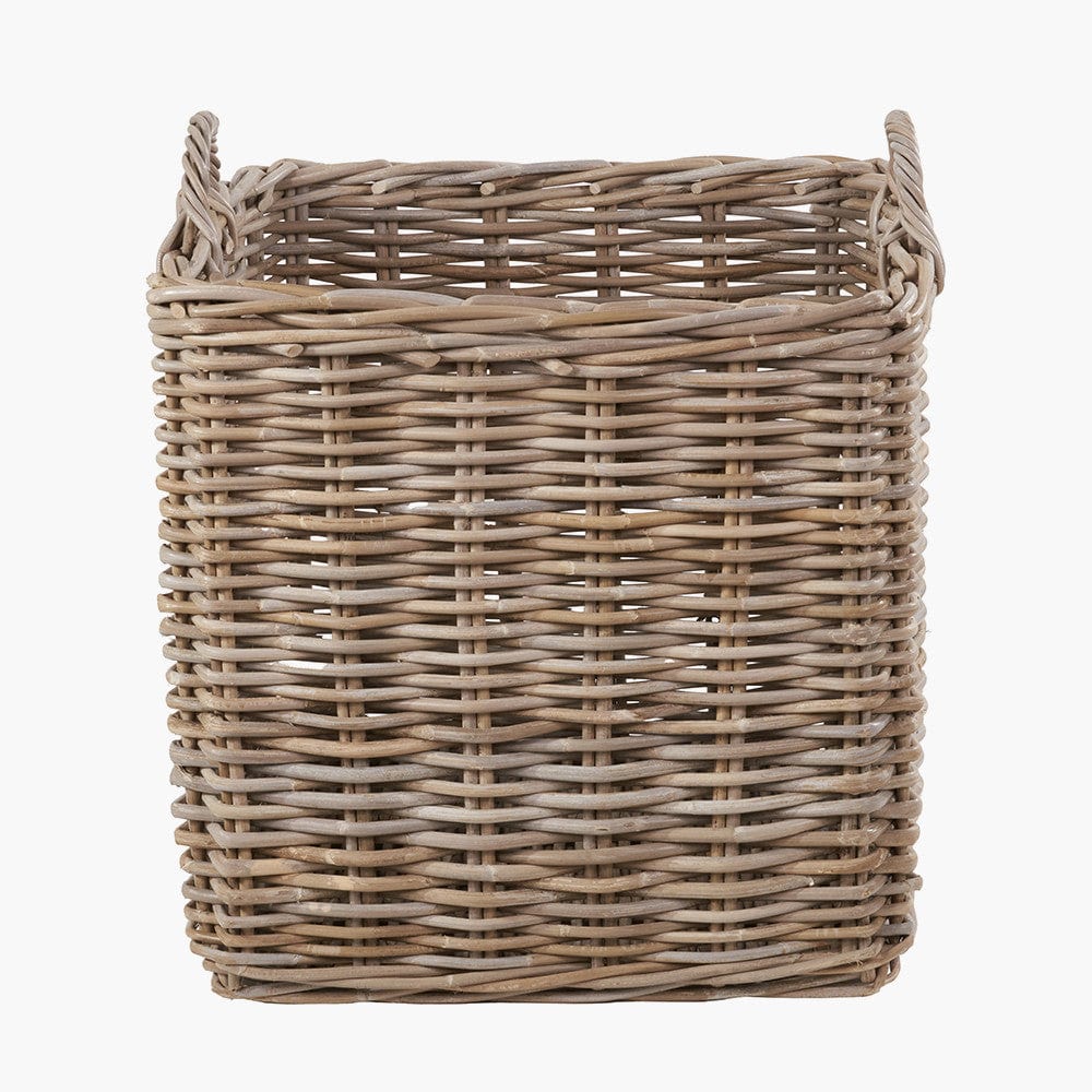 Pacific Lifestyle Accessories Tobs S/4 Grey Kubu Rattan Square Log Baskets House of Isabella UK