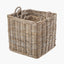 Pacific Lifestyle Accessories Tobs S/4 Grey Kubu Rattan Square Log Baskets House of Isabella UK