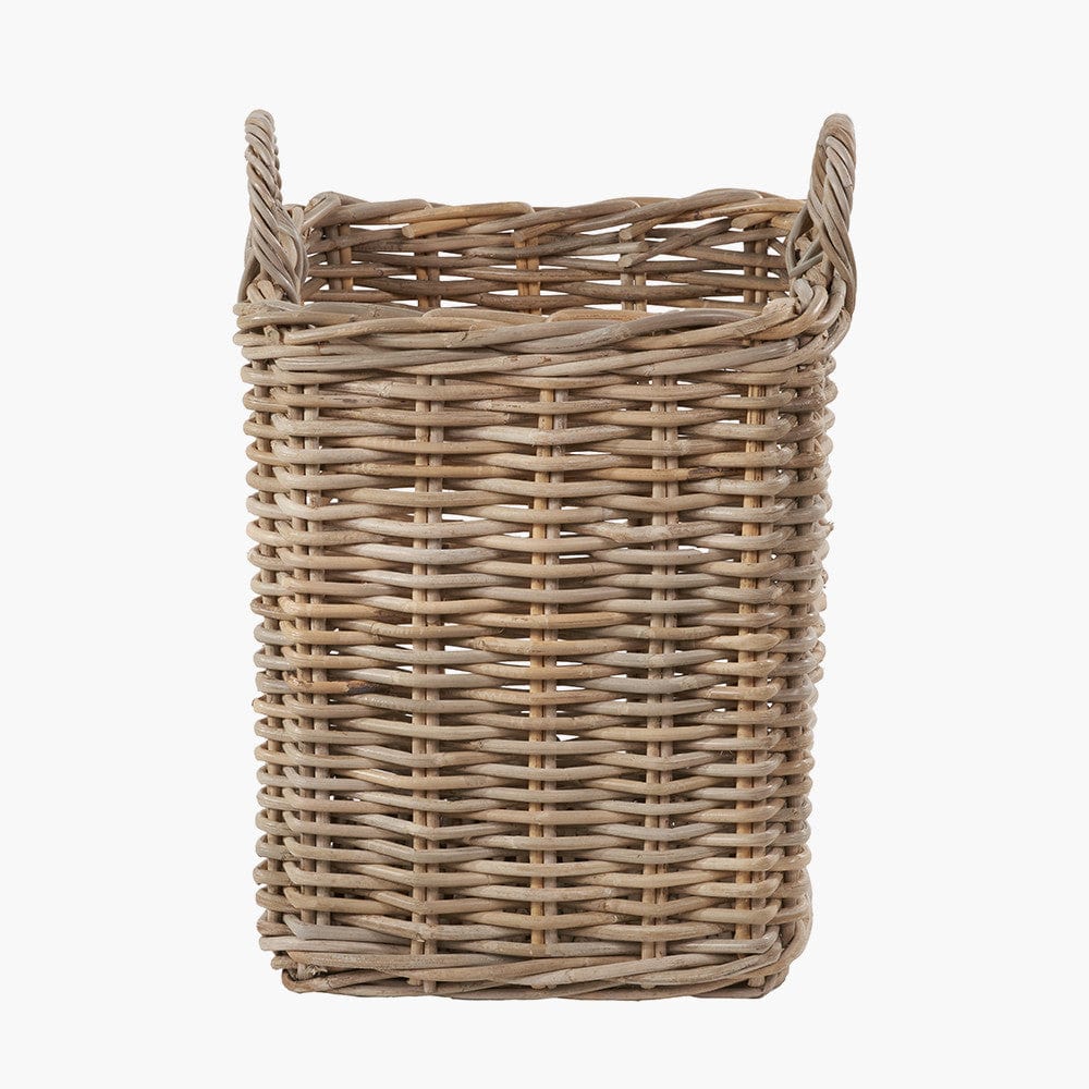 Pacific Lifestyle Accessories Tobs S/4 Grey Kubu Rattan Square Log Baskets House of Isabella UK