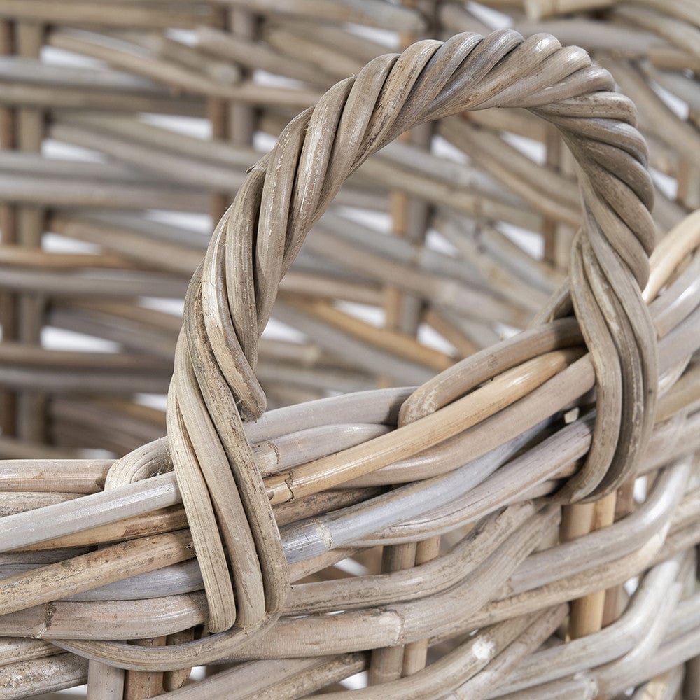 Tobs S/4 Grey Kubu Rattan Tall Round Storage Baskets.