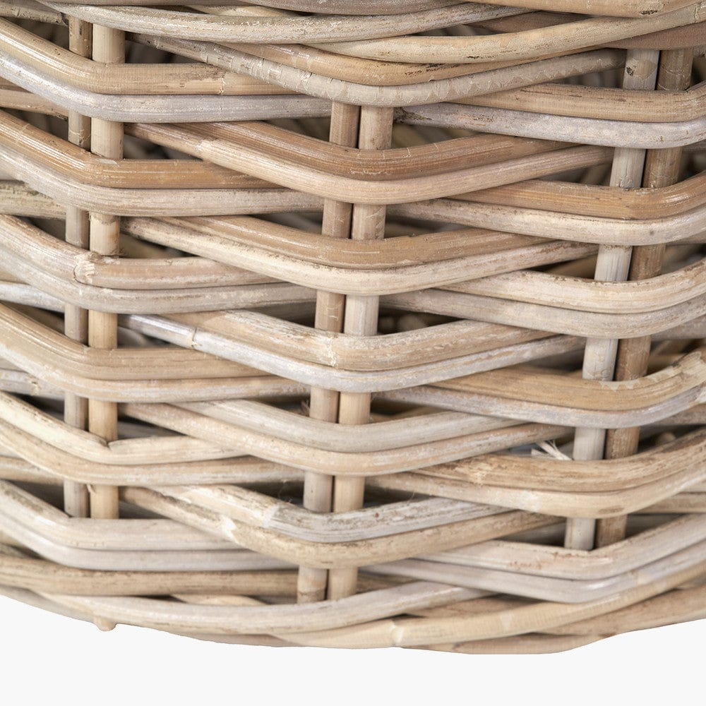 Tobs S/4 Grey Kubu Rattan Tall Round Storage Baskets.