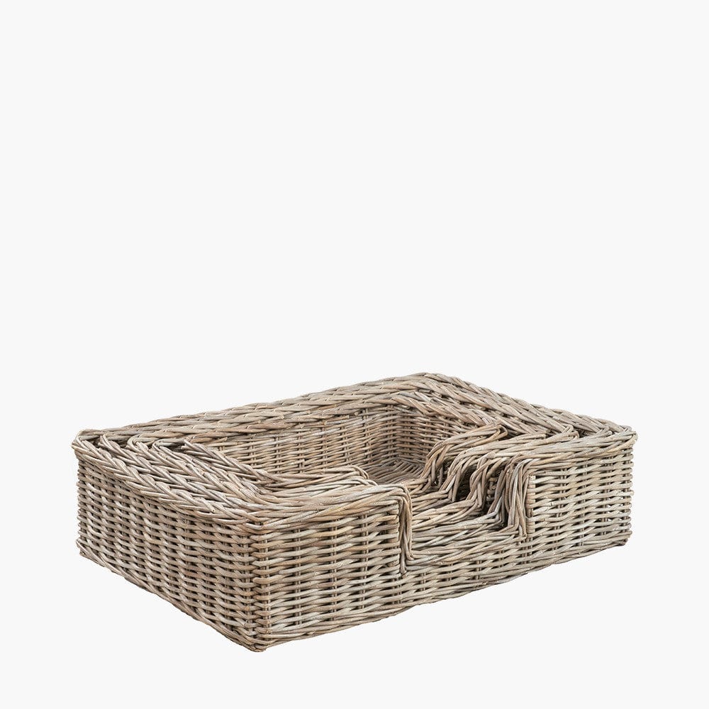 Tobs S/5 Grey Kubu Rattan Basket Dog Beds.