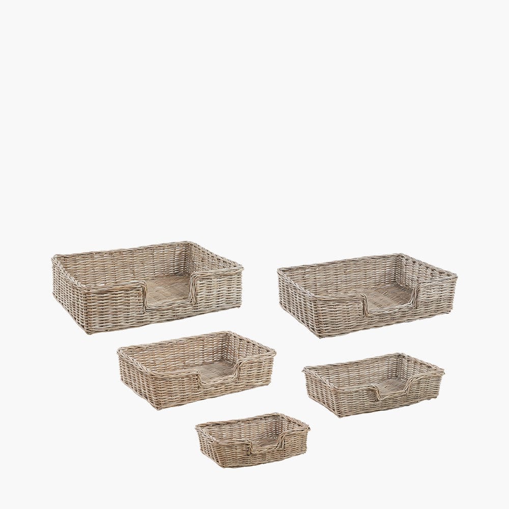 Tobs S/5 Grey Kubu Rattan Basket Dog Beds.