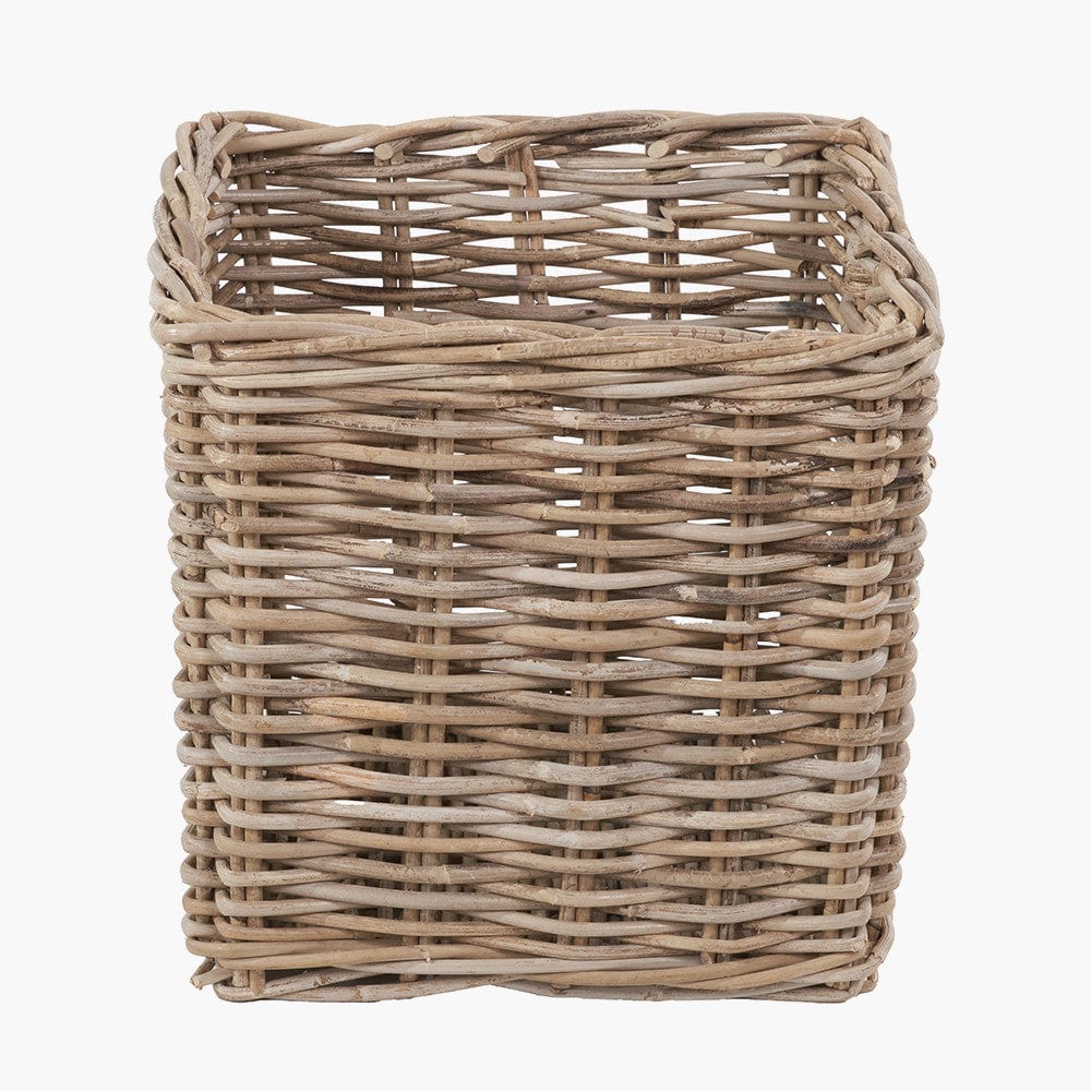 Tobs S/5 Grey Kubu Rattan Rectangular Storage Baskets.