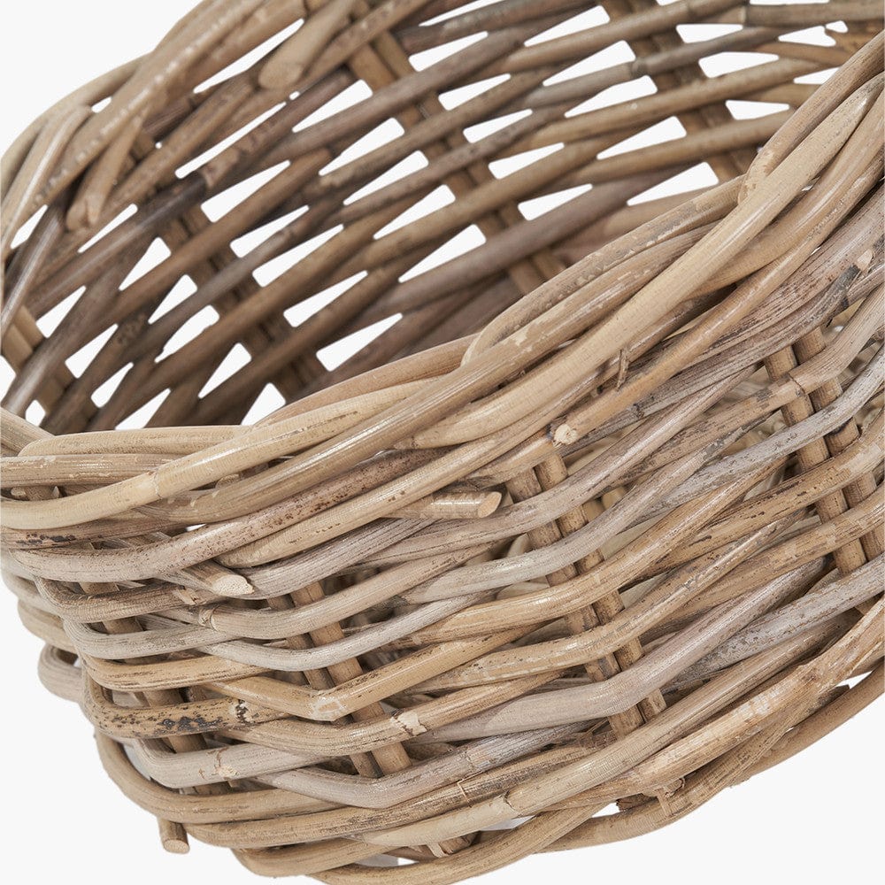 Tobs S/7 Grey Kubu Rattan Round Storage Baskets.