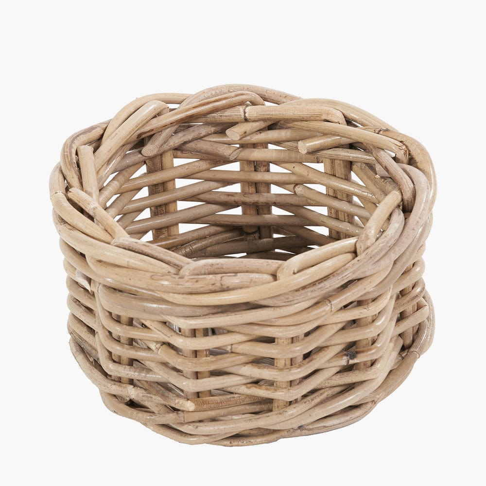 Tobs S/7 Grey Kubu Rattan Round Storage Baskets.