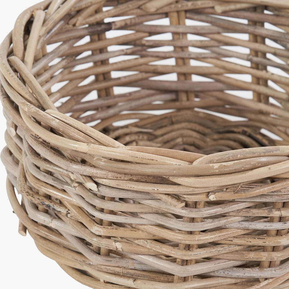 Tobs S/7 Grey Kubu Rattan Round Storage Baskets.