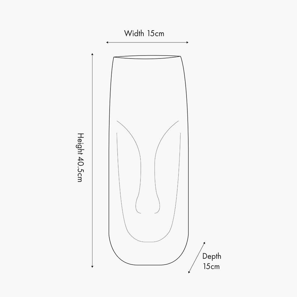 Visage Grey Stoneware Face Design Vase Tall.