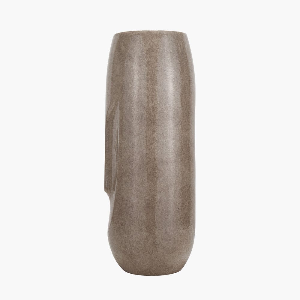 Visage Grey Stoneware Face Design Vase Tall.