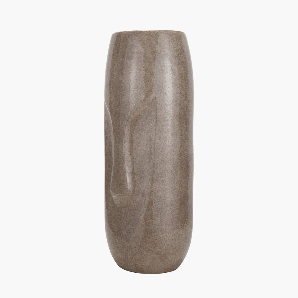 Visage Grey Stoneware Face Design Vase Tall.