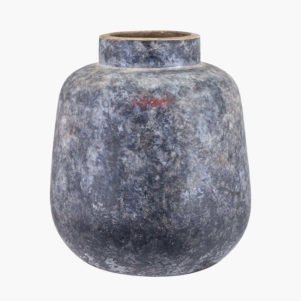 Pacific Lifestyle Accessories Vulcan Grey Volcanic Effect Stoneware Vase House of Isabella UK