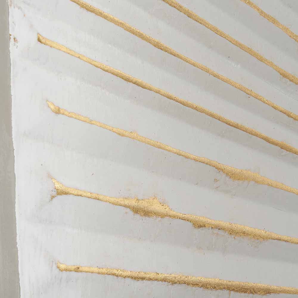 White and Gold Metal Sunburst Wall Art.