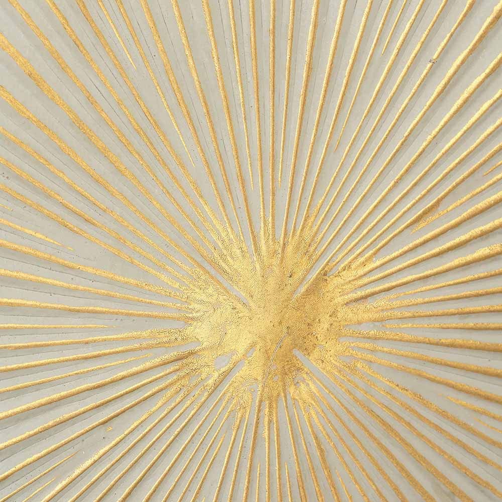 White and Gold Metal Sunburst Wall Art.