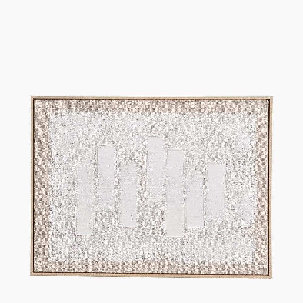 White and Natural Textured Canvas with Natural Frame.