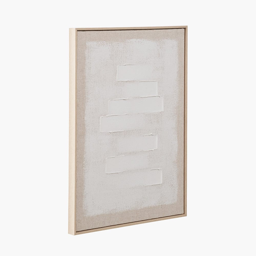 White and Natural Textured Canvas with Natural Frame.