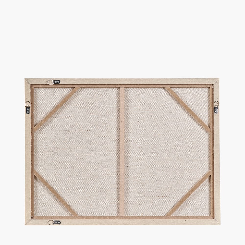 White and Natural Textured Canvas with Natural Frame.