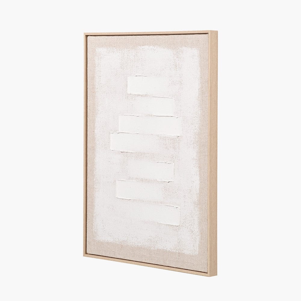 White and Natural Textured Canvas with Natural Frame.