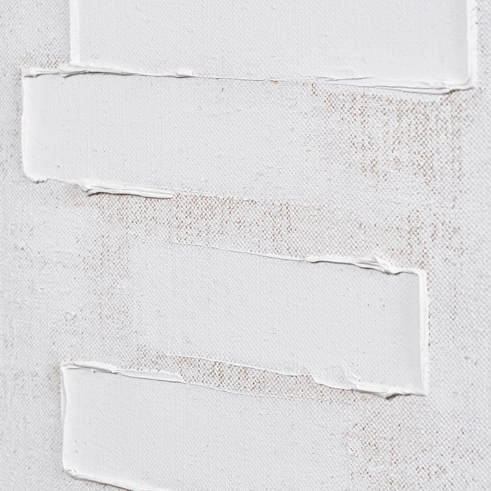 White and Natural Textured Canvas with Natural Frame.