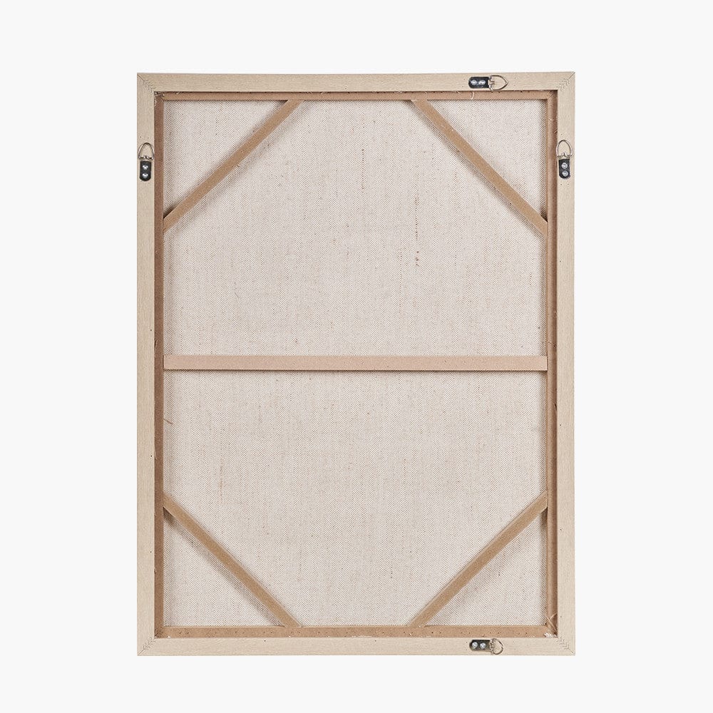 White and Natural Textured Canvas with Natural Frame.