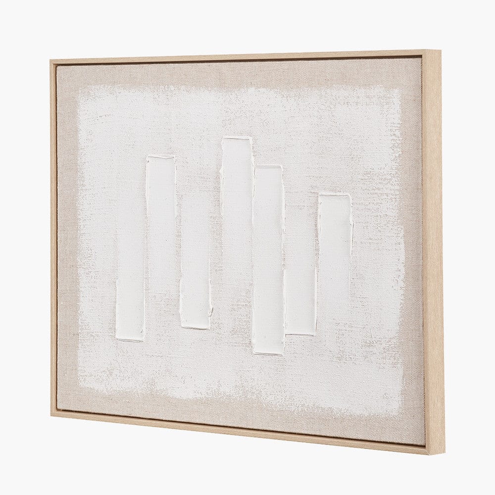 White and Natural Textured Canvas with Natural Frame.
