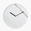 White Marble Effect Wood Veneer Round Wall Clock.