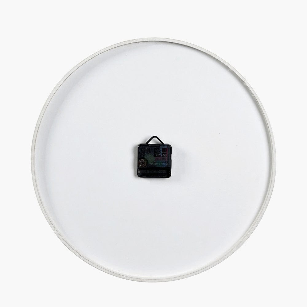 White Marble Effect Wood Veneer Round Wall Clock.