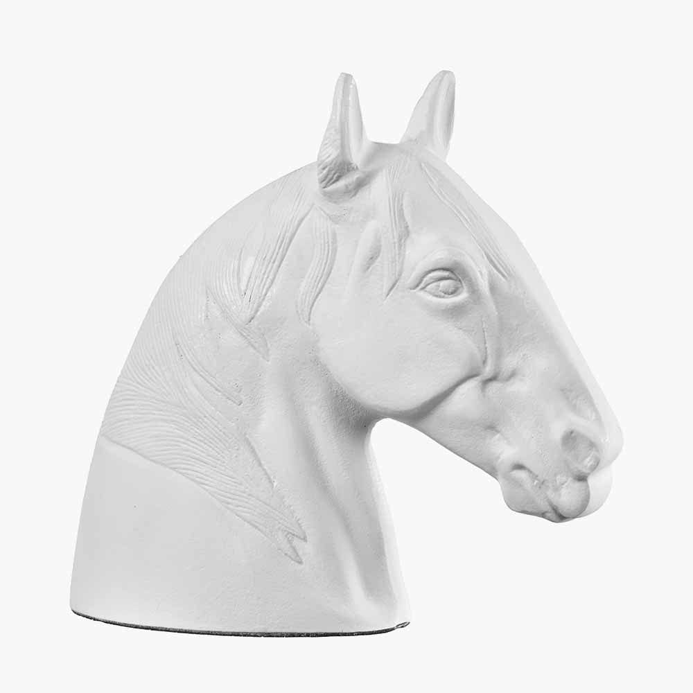 White Metal Horse Head Ornament.
