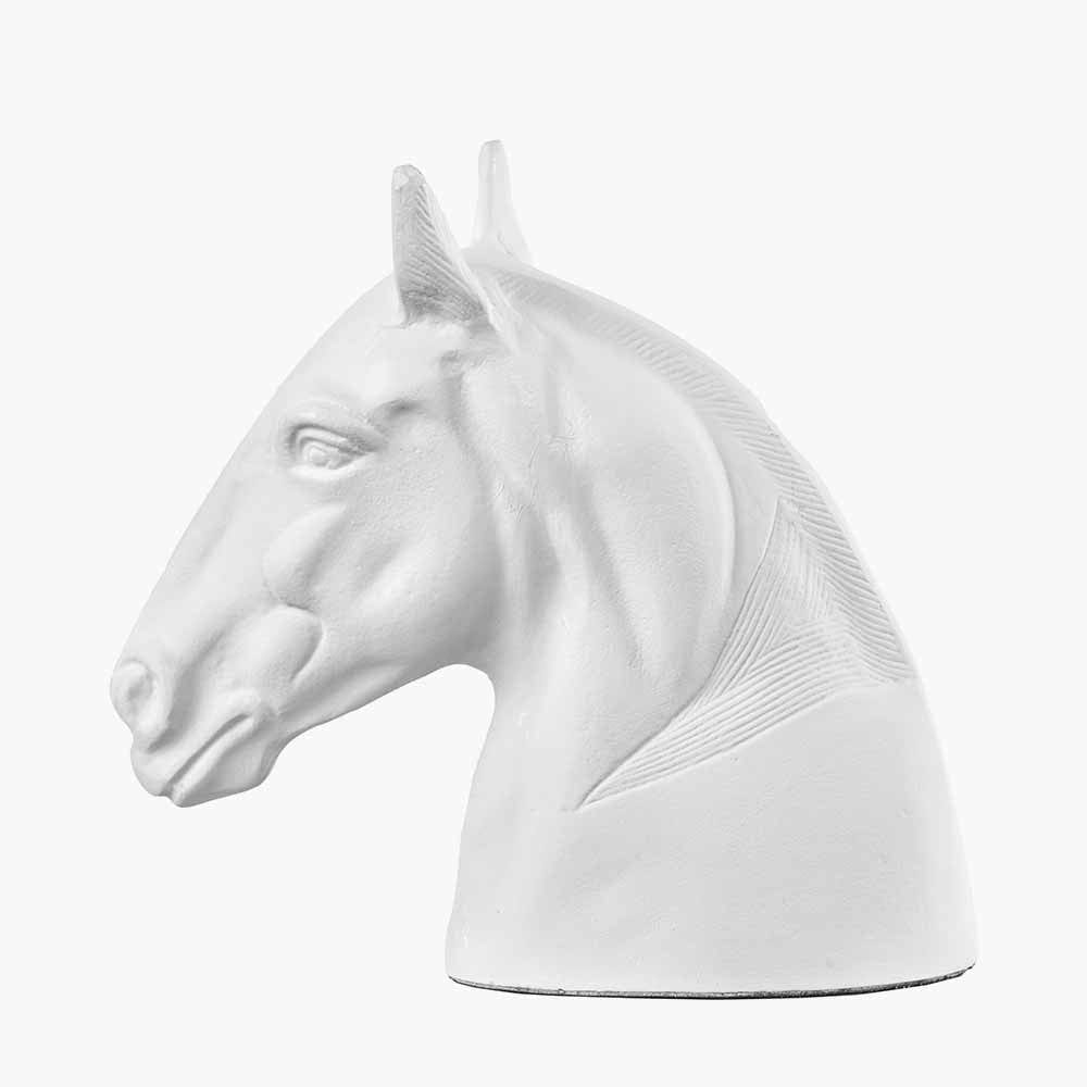 White Metal Horse Head Ornament.