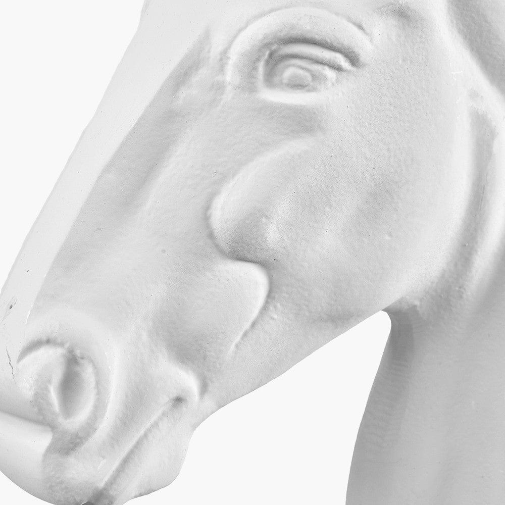White Metal Horse Head Ornament.