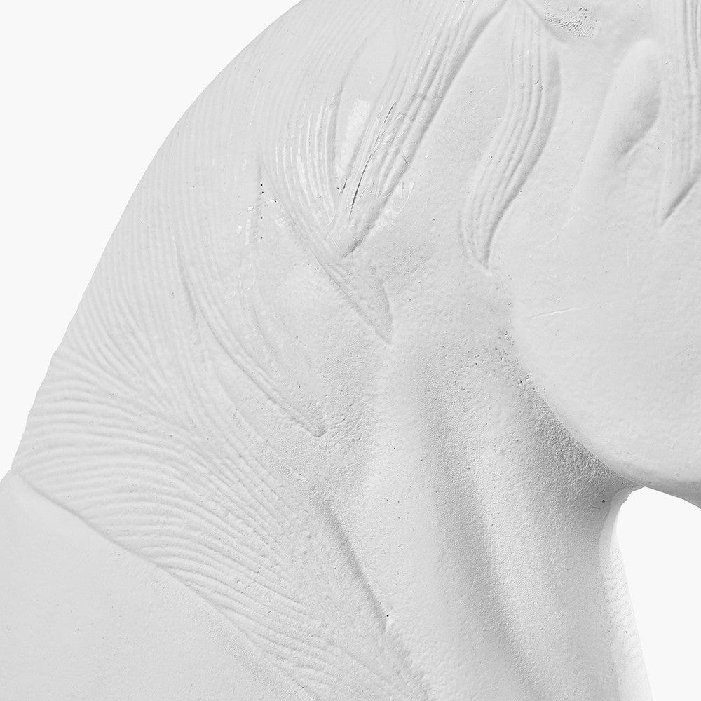 White Metal Horse Head Ornament.